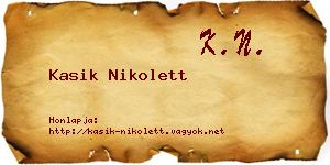 Kasik Nikolett névjegykártya